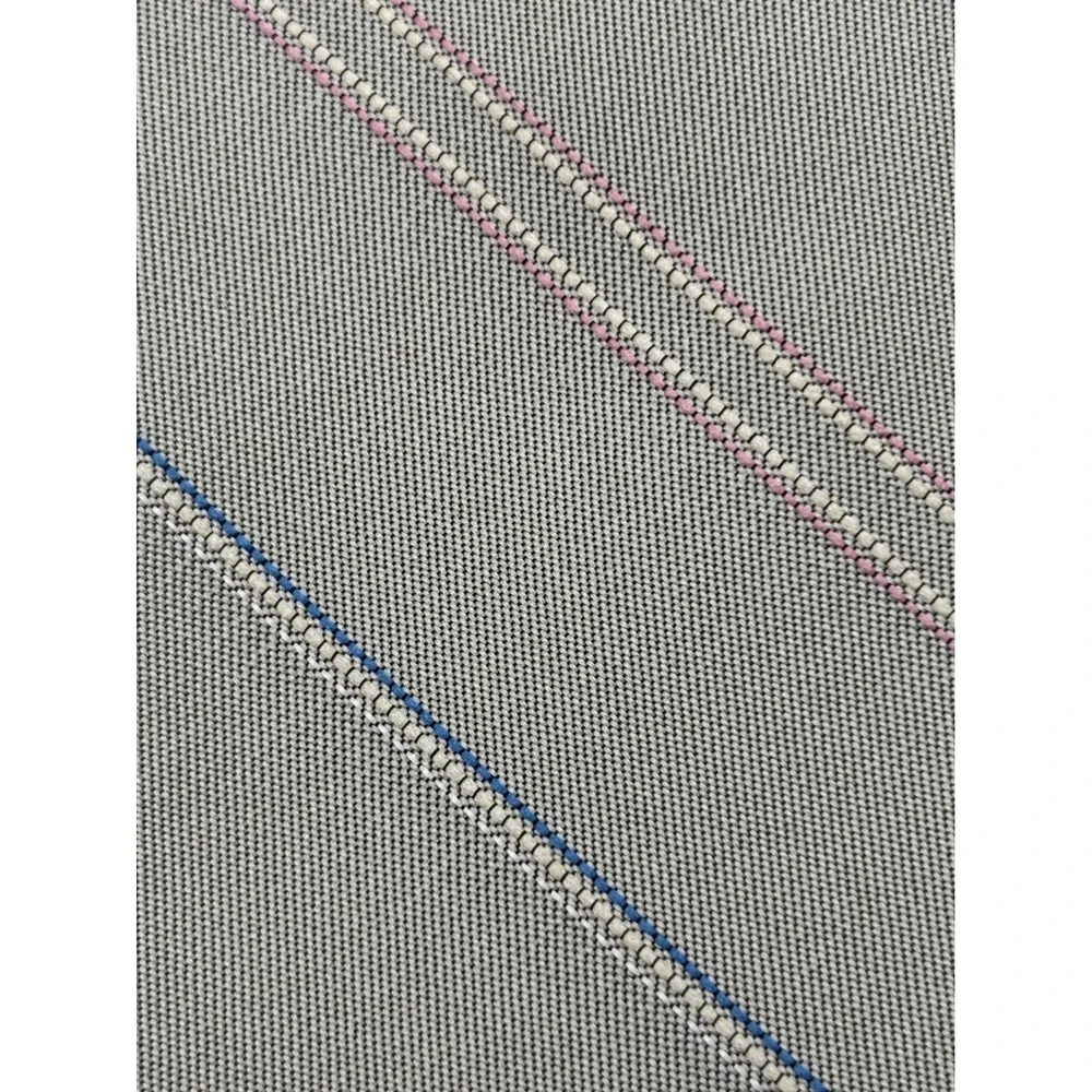 Vintage Etienne Aigner Men's Tie Taupe Beige Diagonal Stripe Embroidered Logo